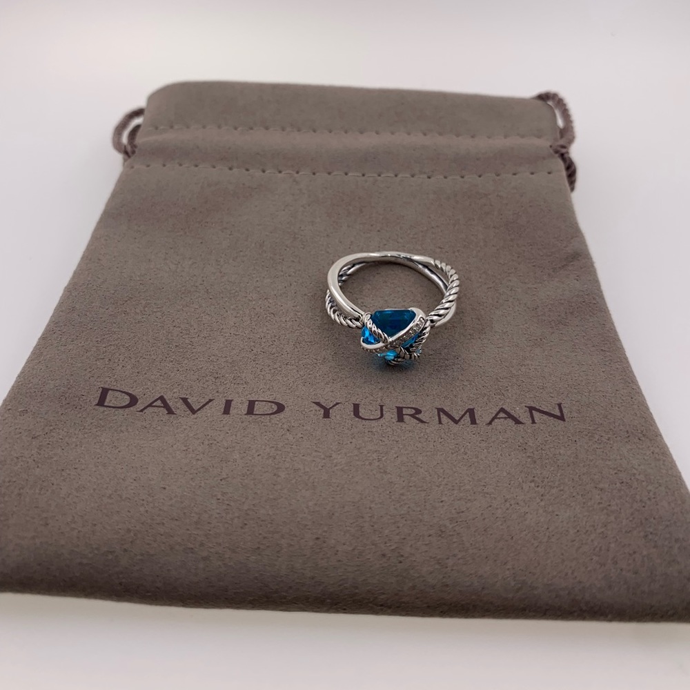 David Yurman Sterling Silver Cable Wrap Blue Topaz